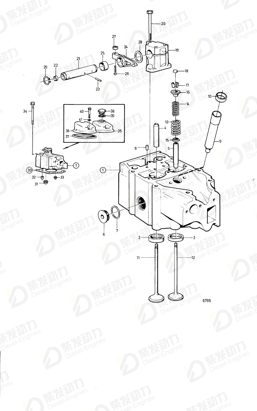 VOLVO Cylinder head 470244 Drawing VOLVO Cylinder head 470244 Drawing